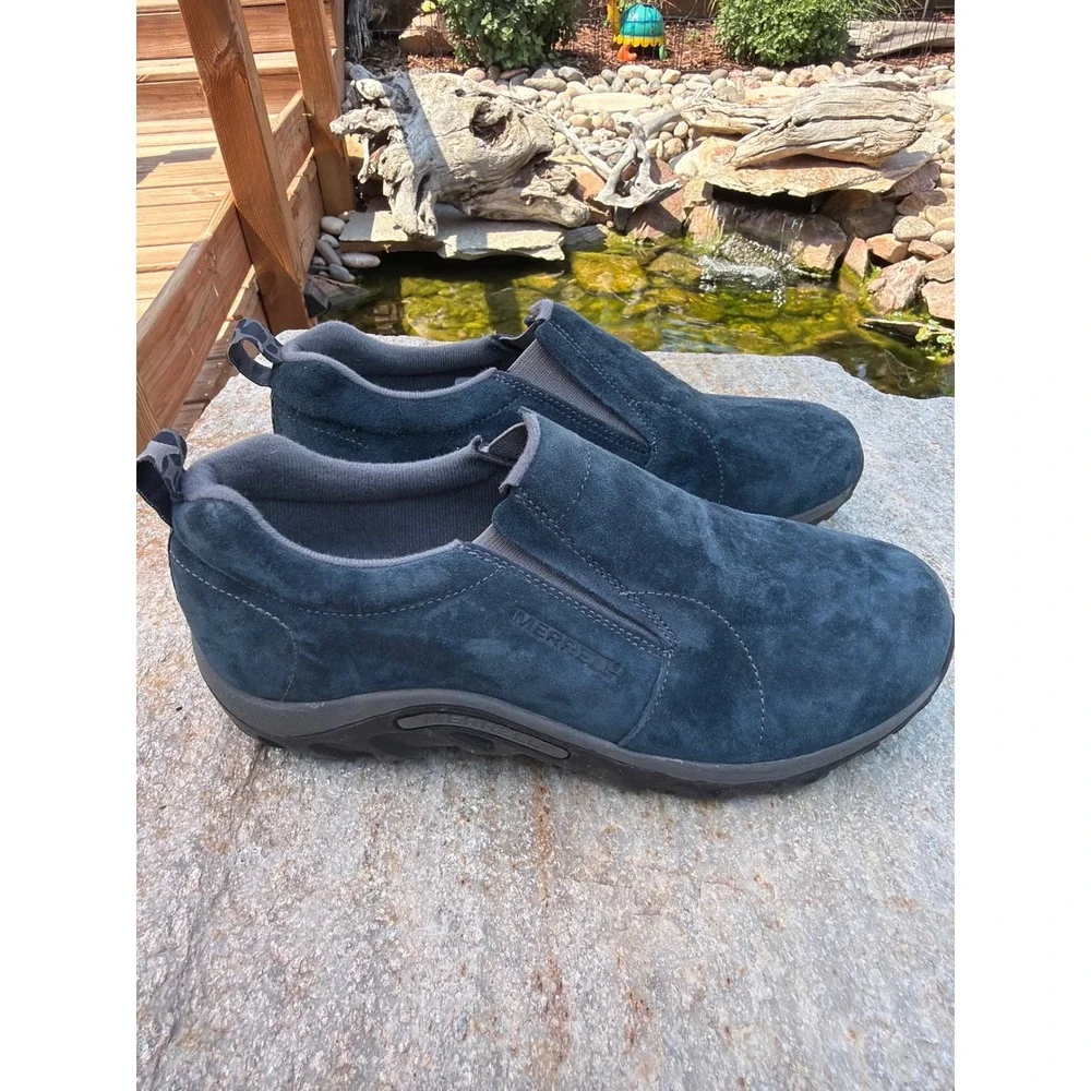Merrell Jungle Moc Navy Blue Suede Leather Slip On Shoes J95637 Womens 6.5 M